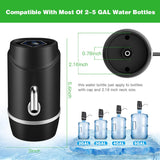 Pompe à eau électrique USB 2 à 5 gallons avec 2 tuyaux en silicone